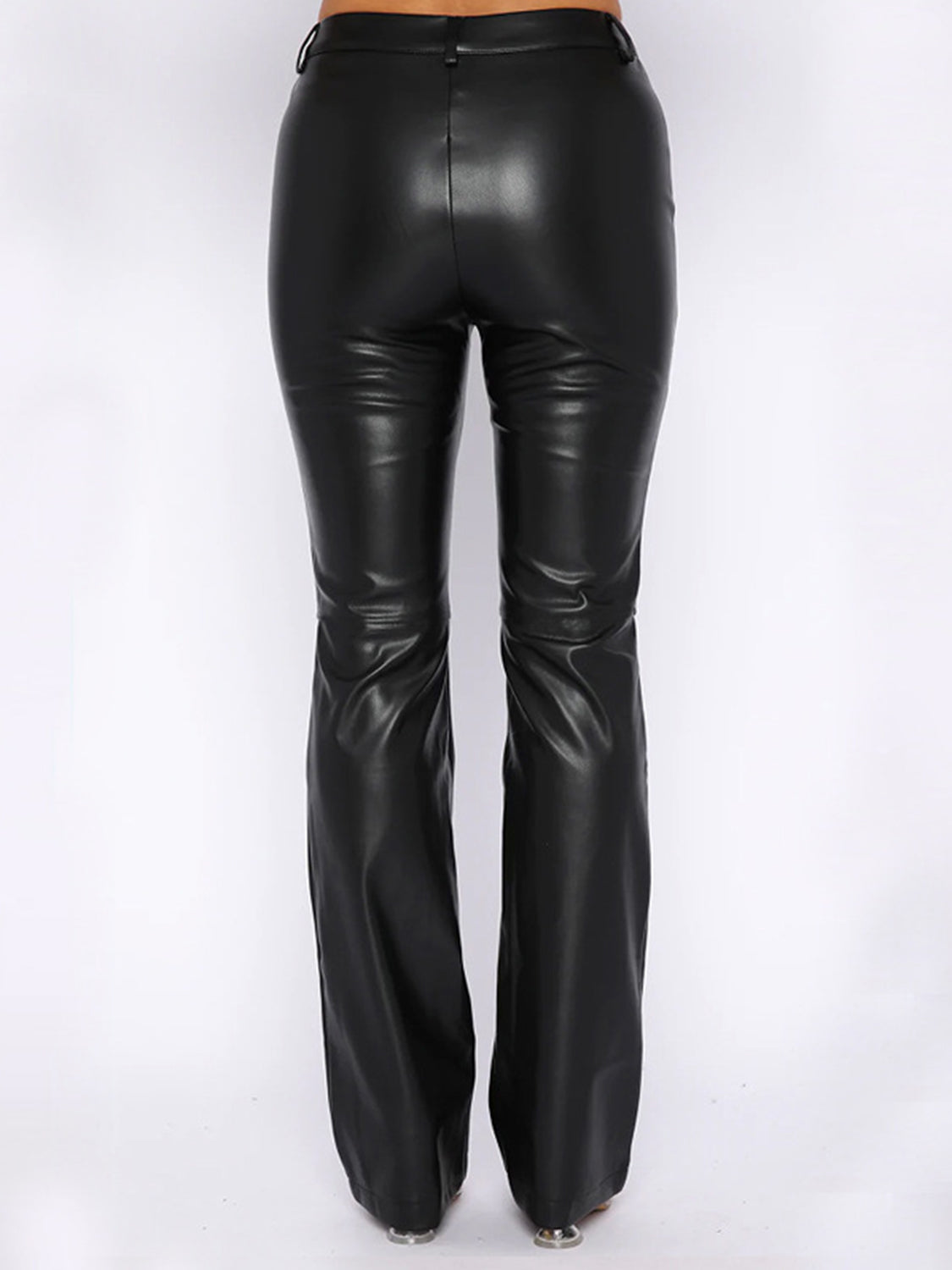 PU Leather High Waist Straight Pants