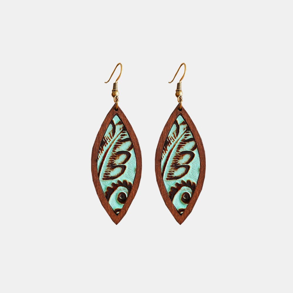 Geometrical Shape Wooden Dangle Earrings