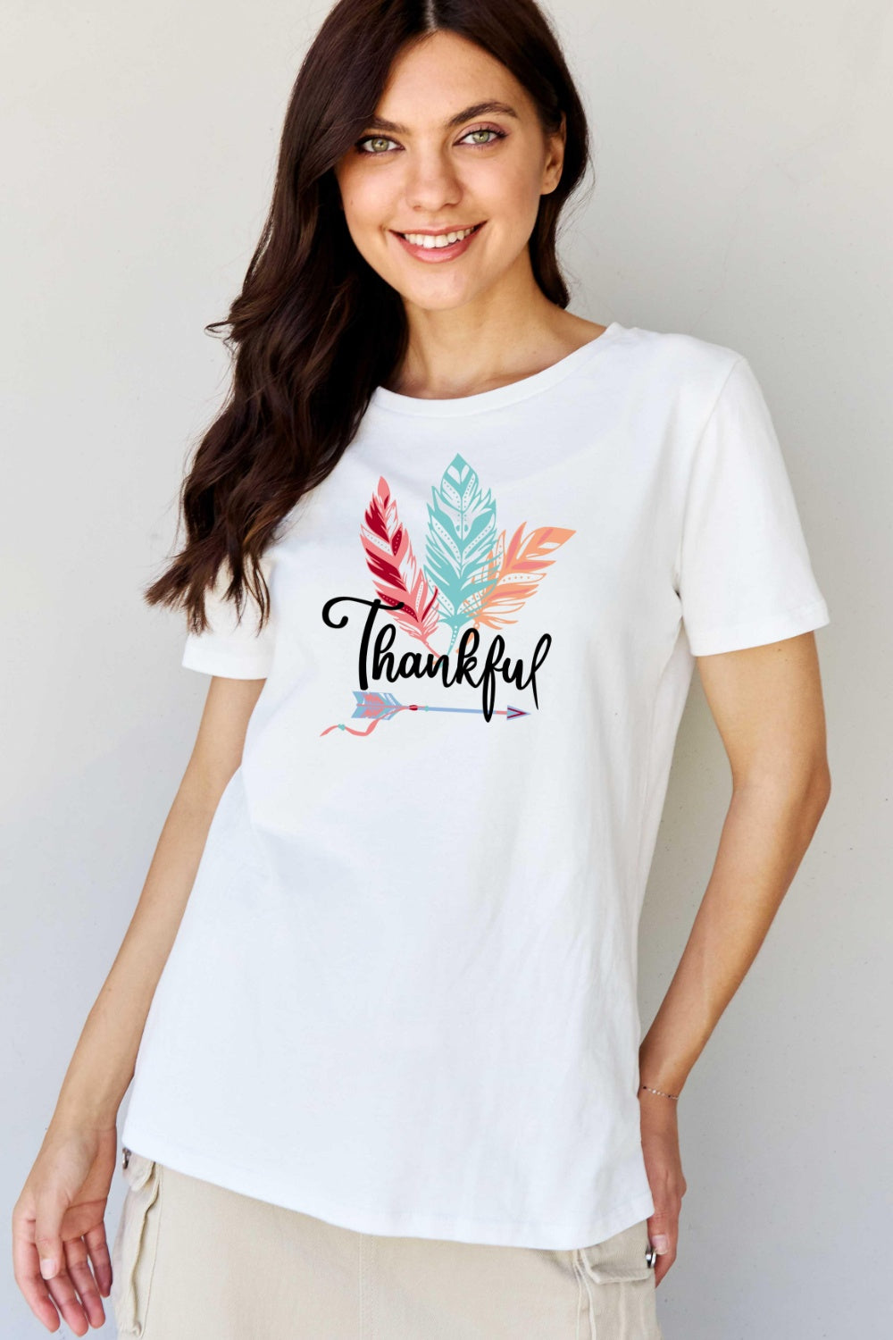 Simply Love Full Size THANKFUL Graphic T-Shirt