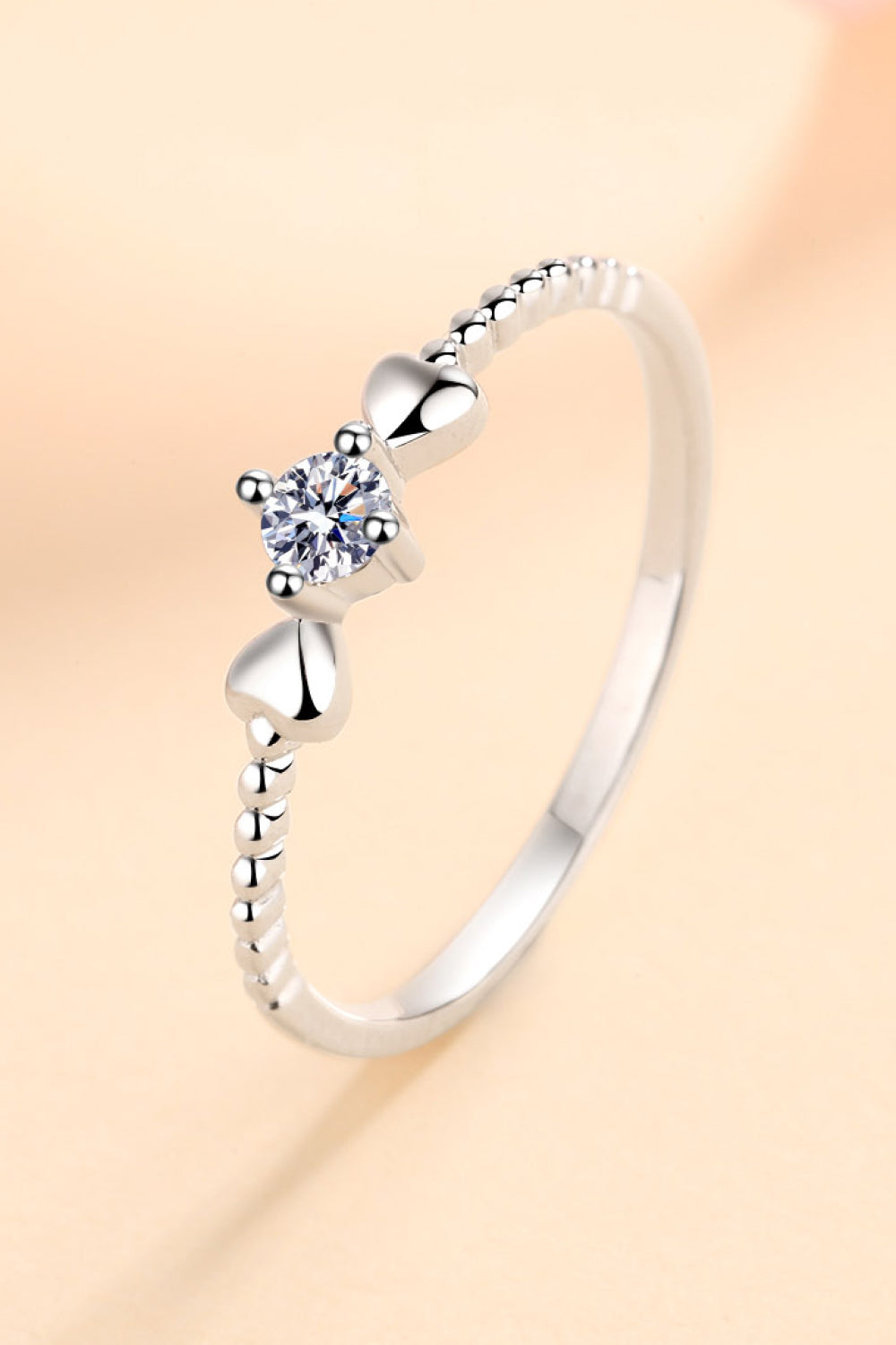 Adored Moissanite Heart 925 Sterling Silver Ring