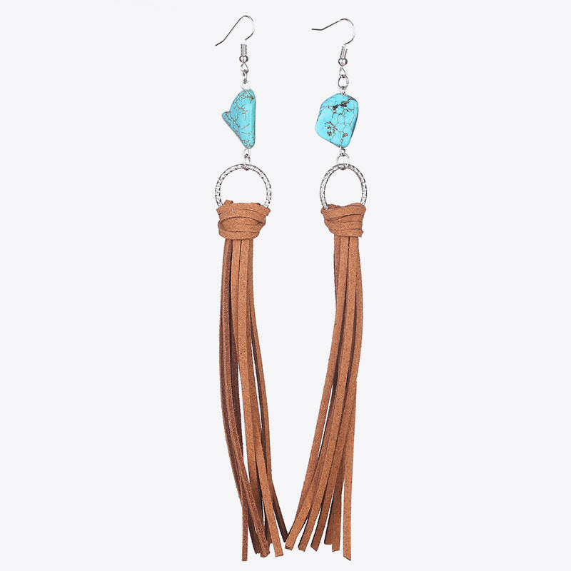 Turquoise Fringe Detail Earrings