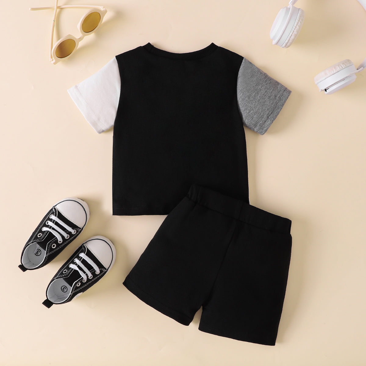 NICE Color Block Tee and Shorts Set