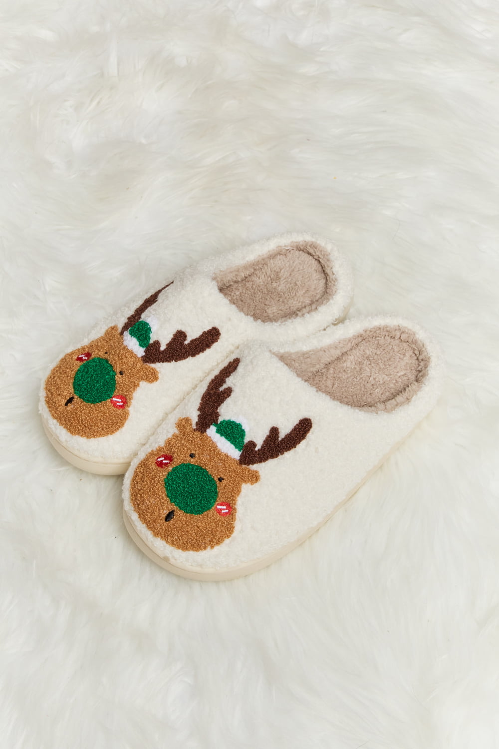 Melody Rudolph Print Plush Slide Slippers