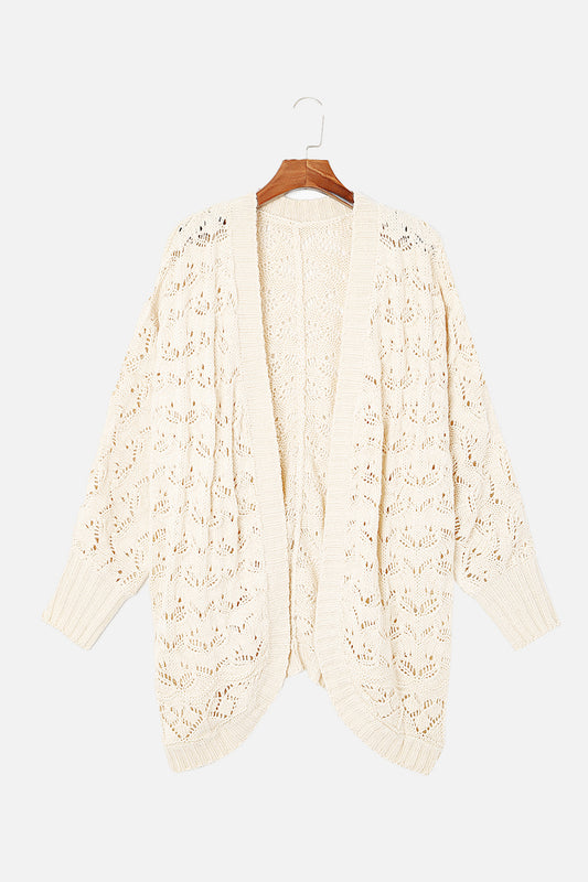 Plus Size Open Front Long Sleeve Cardigan