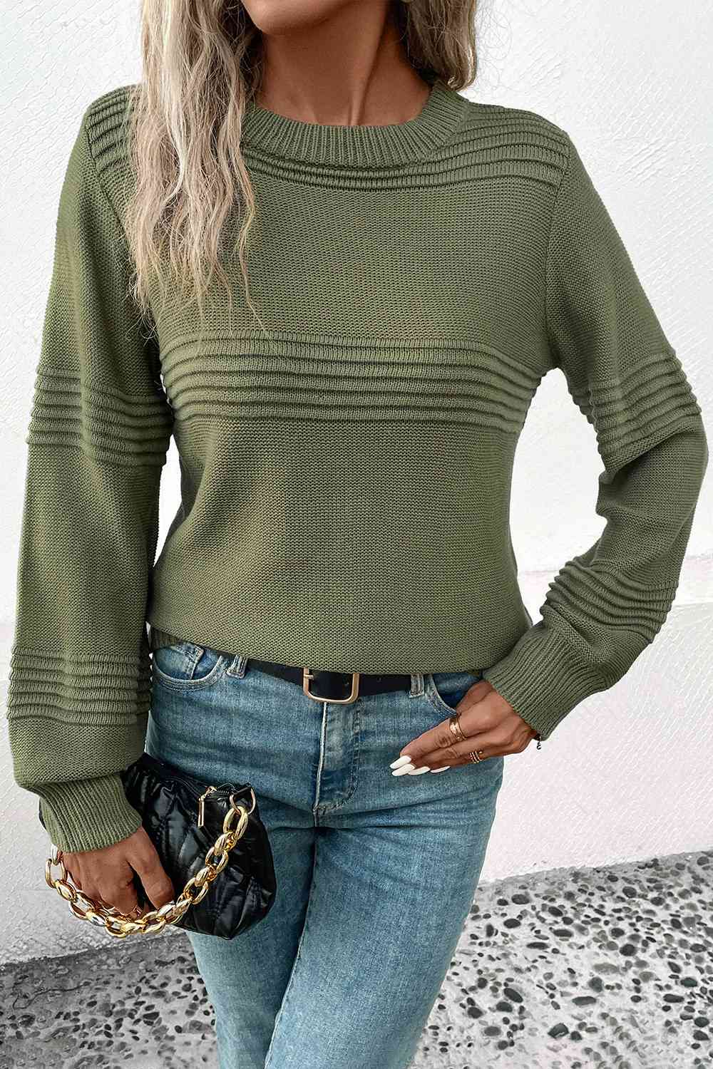 Round Neck Long Sleeve Sweater